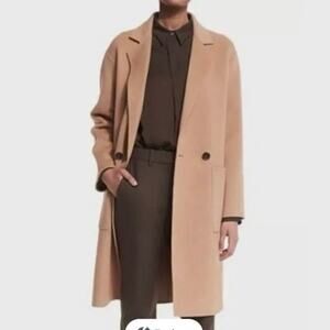 Theory Easy One Button Wool-Cashmere-Blend Coat in Winsome 2 size medium